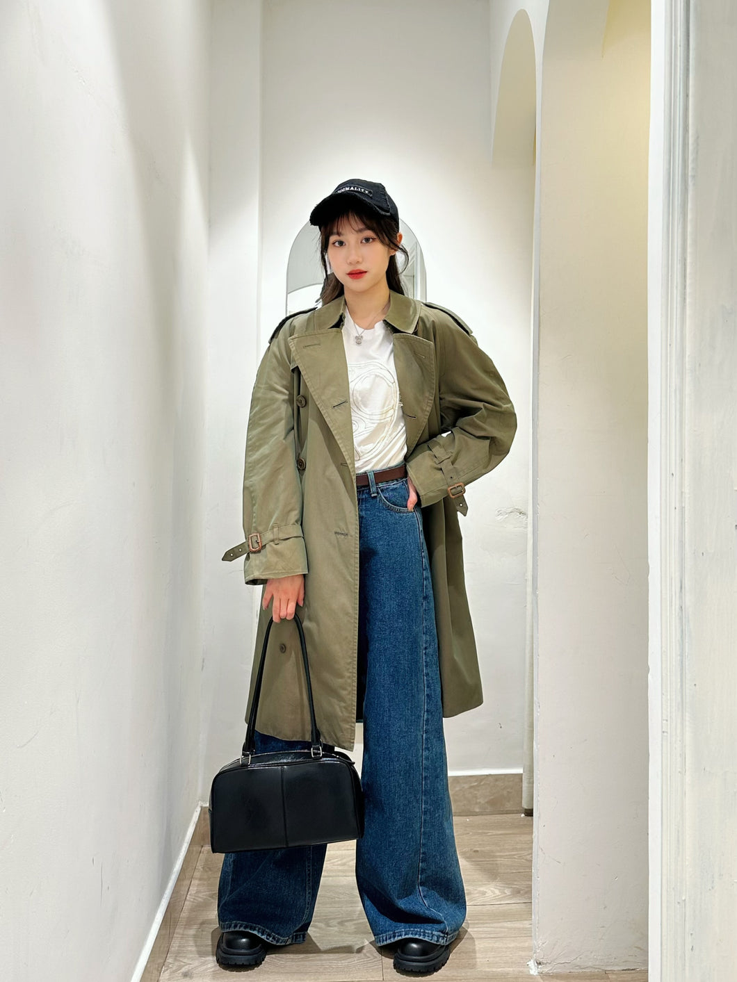 軍綠BURBERRY風衣外套（英國製舊版/男裝）