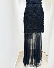 Load image into Gallery viewer, RICKIE FREEMAN 蕾絲拼玻璃紗半裙（古着/香港製/M）