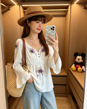 Load image into Gallery viewer, 手工刺繡泰棉上衣（古着/泰國製）
