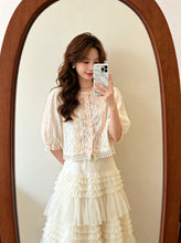 Load image into Gallery viewer, Ladies fashion 淡粉玫瑰刺繡上衣（古著/日本製）