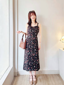 吊帶印花洋裝（古着/日本品牌中國代工）