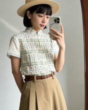 Load image into Gallery viewer, 百合花國產刺繡上衣（古着/中國製）