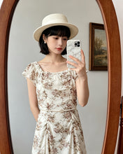 Load image into Gallery viewer, silk&amp;road 印花皺摺剪裁連身裙（全新！）