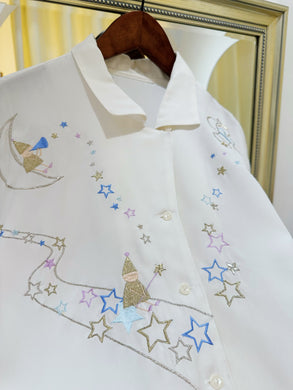 80s 刺繡恤衫（古着/日本製/L）