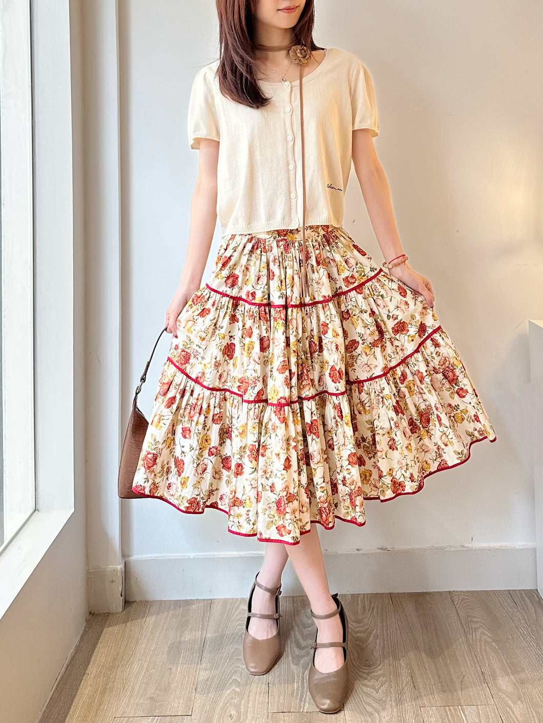 美式復古印花裙（古着/訂製款無標）