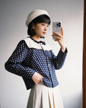 Load image into Gallery viewer, 昭和貓貓圖案翻領上衣（古着/沒標）