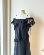 Load image into Gallery viewer, Ami Intime黑色細閃吊帶裙