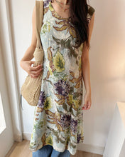 Load image into Gallery viewer, MAX BLUE 麻質印花洋裝（古着/日本品牌中國代工）