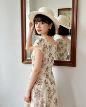 Load image into Gallery viewer, silk&amp;road 印花皺摺剪裁連身裙（全新！）