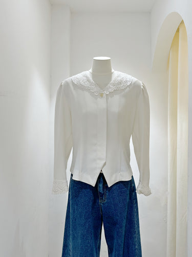 HANA-NO Blouse 刺繡領恤衫（古着/日本製）