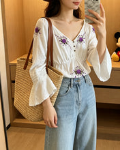 Load image into Gallery viewer, 手工刺繡泰棉上衣（古着/泰國製）