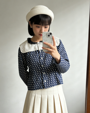Load image into Gallery viewer, 昭和貓貓圖案翻領上衣（古着/沒標）