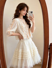Load image into Gallery viewer, Ladies fashion 淡粉玫瑰刺繡上衣（古著/日本製）