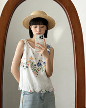 Load image into Gallery viewer, 棉麻手工刺繡背心（古着/L）
