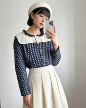 Load image into Gallery viewer, 昭和貓貓圖案翻領上衣（古着/沒標）