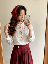 Load image into Gallery viewer, 手工刺繡純棉上衣（古著/訂製沒產地標）