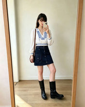 Load image into Gallery viewer, 民族風長䄂刺鏽top