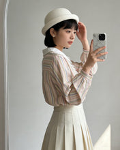Load image into Gallery viewer, LADIES FASHION 昭和條紋襯衫（古着/日本製）