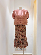 Load image into Gallery viewer, RoraRora緞面粉色蕾絲邊top(日本製)
