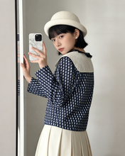 Load image into Gallery viewer, 昭和貓貓圖案翻領上衣（古着/沒標）