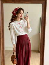 Load image into Gallery viewer, 手工刺繡純棉上衣（古著/訂製沒產地標）
