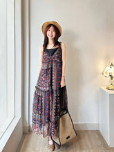 Load image into Gallery viewer, Nou-e 雪紡印花洋裝（古着/日本製）