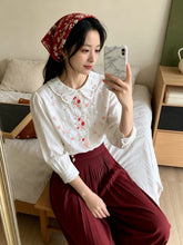 Load image into Gallery viewer, 手工刺繡純棉上衣（古著/訂製沒產地標）