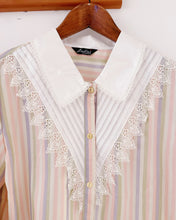 Load image into Gallery viewer, LADIES FASHION 昭和條紋襯衫（古着/日本製）
